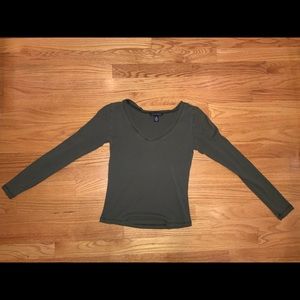 Forest Green Long Sleeve V-neck